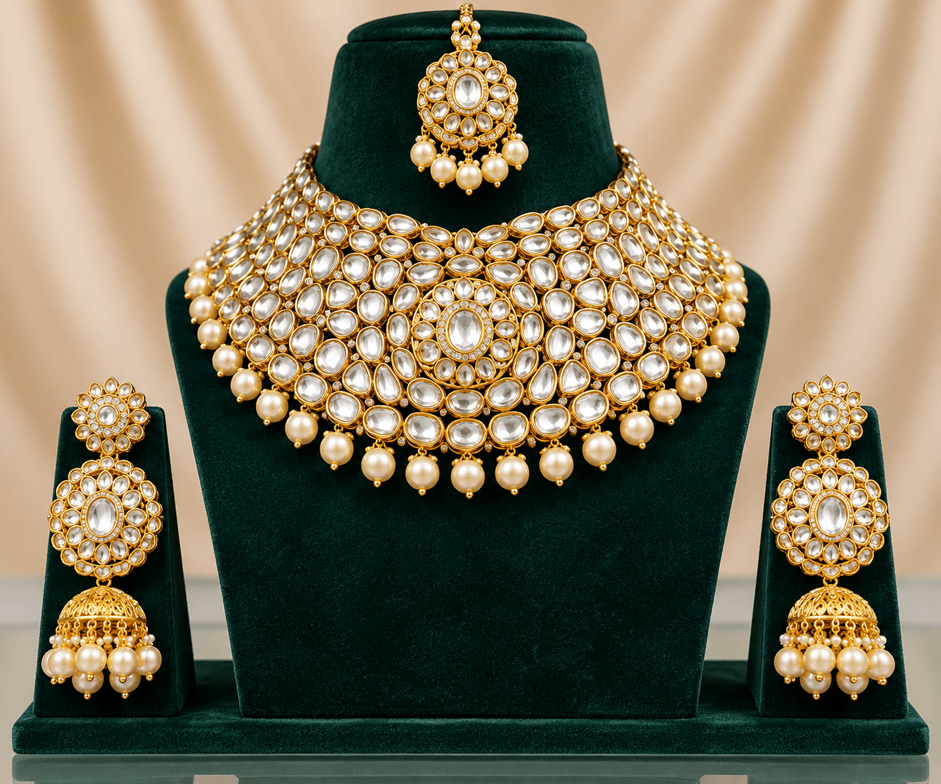 Maharani Heritage Kundan Jhumka & Maang Tikka Ensemble